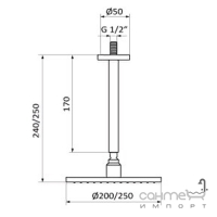 Потолочный душ GRB Plot 200 05045005 хром