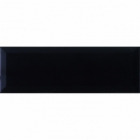Настенная плитка 10x30 Monopole Monocolor Bisel Negro Brillo (черная, глянцевая)