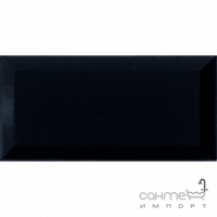 Настенная плитка 10x20 Monopole Monocolor Bisel Negro Brillo (черная, глянцевая)