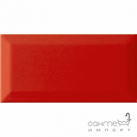 Настенная плитка 10x20 Monopole Monocolor Bisel Rojo Brillo (красная, глянцевая)