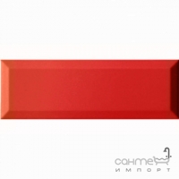 Настенная плитка 10x30 Monopole Monocolor Bisel Rojo Brillo (красная, глянцевая)