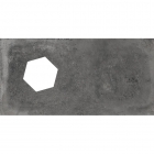 Керамограніт універсальний, декор 40x80 Flaviker Backstage Graphite Hexagon Hole Rectified (матовий, ректифікат)