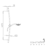 Смеситель для ванны KFA Armatura Seelit 5814-010-00 + душевой гарнитур Talia 841-355-00  хром