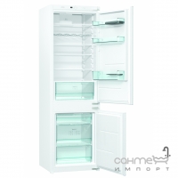 Вбудований двокамерний холодильник з нижньою морозильною камерою Gorenje NRKI 4181 E3 білий