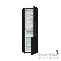 Отдельностоящий двухкамерный холодильник с нижней морозильной камерой Gorenje RK 61 FSY2B2 черный