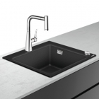 Кухонна мийка із граніту silicatec + змішувач для кухні Hansgrohe C51-F450-01 43212000