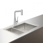 Кухонна мийка з нержавіючої сталі + змішувач для кухні Hansgrohe Select C71-F655-04