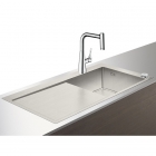 Кухонна мийка з нержавіючої сталі + змішувач для кухні Hansgrohe Select C71-F450-02