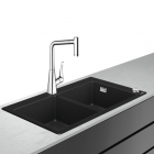 Кухонна мийка із граніту silicatec + змішувач для кухні Hansgrohe C51-F770-05 43216000