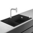 Кухонна мийка із граніту silicatec + змішувач для кухні Hansgrohe C51-F635-09 43220000