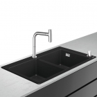 Кухонна мийка із граніту silicatec + змішувач для кухні Hansgrohe C51-F770-10 43221000