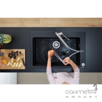 Кухонна мийка із граніту silicatec + змішувач для кухні Hansgrohe C51-F660-07 43218000
