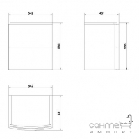 Тумба c раковиной Cersanit Easy 55 СЕТ 526 белая