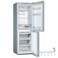 Отдельностоящий двухкамерный холодильник с нижней морозильной камерой Bosch KGN33NL206 сталь