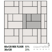 Керамограніт універсальний 60X120 Flaviker Supreme Silver Dream Mix Floor Anticato (структурований)