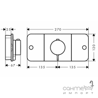Змішувач-термостат для ванни/душу на 2 споживача прихованого монтажу Axor One 45712000 хром