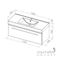 Меблевий комплект тумбочка з умивальником Aquaform Decora біла (0401-542113)