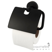 Держатель для туалетной бумаги с крышкой Haceka Kosmos Black 402913 матовый черный