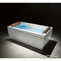 Прямокутна ванна з каркасом Treesse BLANQUE 1880 V1681 V168Q біла, коричневі підголовники