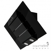 Наклонная пристенная вытяжка Zirtal KD-11290 BL черная + черное стекло