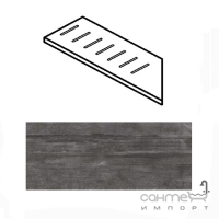 Керамограніт спец. елемент 15X60 Flaviker Х20 Hangar Coal Angolare Griglia Sx (матовий)