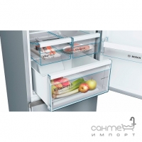 Отдельностоящий двухкамерный холодильник с нижней морозильной камерой Bosch KGN39VI35 нержавеющая сталь