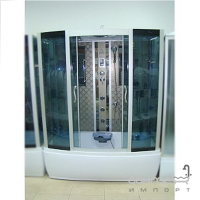 Гидромассажный бокс Badico San 578 XX стекло серое, профиль сатин, цвет задних стенок в ассортименте