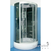 Гидромассажный бокс Badico San 383S XX стекло серое, профиль сатин, цвет задних стенок в ассортименте