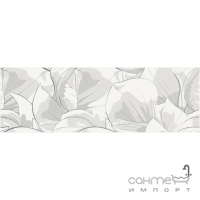 Настенная плитка, декор 24x74 Opoczno Flower Cemento Flower Cemento White Inserto (матовая, ректификат)