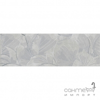 Настінна плитка, декор 24x74 Opoczno Flower Cemento Light Grey Inserto (матова, ректифікат)