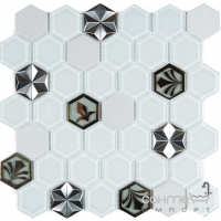 Декоративна мозаїка 30x32,5 Kale Bareks Vivacer SB10 (біла із вставками)