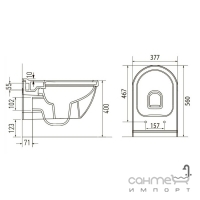 Унитаз подвесной безободковый Volle Solar Rimless 13-93-363 + инсталляция Master 141515 + панель смыва хром