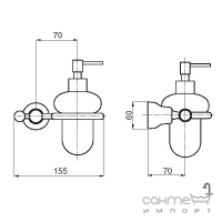 Дозатор для жидкого мыла настенный стеклянный Bugnatese Axo 32804 CR хром