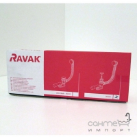 Сточный комплект для ванны с переливом хром 570 + сток, управляемый тросиком Ravak X01305