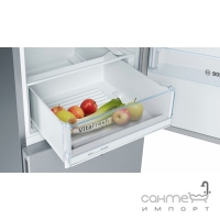 Отдельностоящий двухкамерный холодильник с нижней морозильной камерой Bosch KGV39VI316 нержавеющая сталь