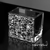 Склянка настільна Glass Desing Colori Lux COLORI1LUXSL прозоре скло/срібло