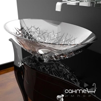 Раковина на столешницу Glass Design Cristallo DE MEDICI Ice Oval Small ICEOVSMST01F4 Transparent