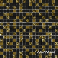 Мозаика 30x30 Grand Kerama Микс черный-золото рифленое-золото, арт. 913