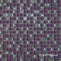 Мозаика 30x30 Grand Kerama Микс фиолетовый-платина рифленая-платина, арт. 914