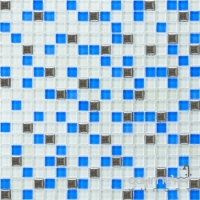 Мозаїка 30x30 Grand Kerama Мікс білий-блакитний-платина, арт. 466