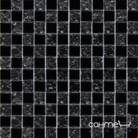 Мозаика 30x30 Grand Kerama Шахматка черная-черная колотая, арт. 2119