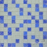 Мозаїка 30x30 Grand Kerama Мікс білий блакитний синій колотий, арт. 803