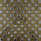 Мозаика 30x30 Grand Kerama Микс шахматка платина-золото рельеф, арт. 945