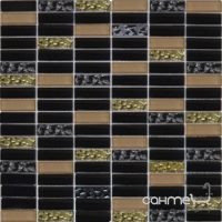 Мозаїка 30x30 Grand Kerama Мікс чорний-чорний рифлений-бежевий, арт. 1084