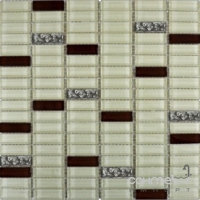 Мозаика 30x30 Grand Kerama Микс охра-коричневый-платина рифленая, арт. 1085
