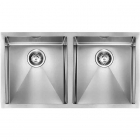 Кухонная мойка на две чаши CM SPA Filoraggiato 0120XС нержавеющая сталь сатин