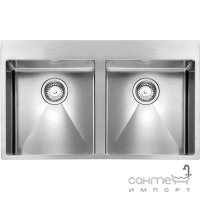 Кухонная мойка на две чаши CM SPA Filoraggiato 01204C нержавеющая сталь сатин