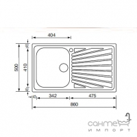 Кухонна мийка з сушкою CM SPA Cometa 11493 нержавіюча сталь мікродекор scratch-resistant, права