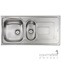 Кухонна мийка на півтори чаші з сушкою  CM SPA Pizzica 11395 нержавіюча сталь мікродекор scratch-resistant, ліва