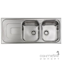Кухонна мийка на дві чаші з сушкою CM SPA Pizzica 11397 нержавіюча сталь мікродекор scratch-resistant, права